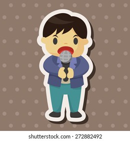 businessman deliver the speech theme elements