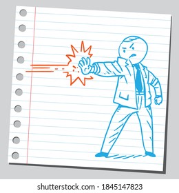 Businessman demonstrating his super power.