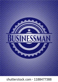 Businessman with denim texture