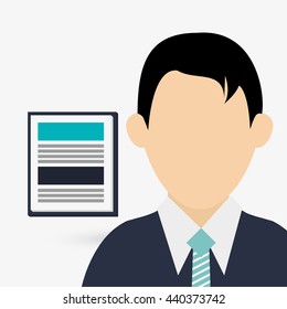 Businessman design. avatar icon. Colorful illustration, vector 
