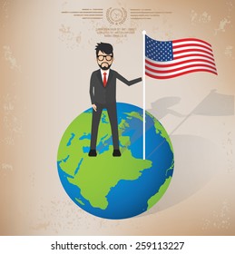 Businessman design on old background, vector