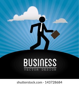 businessman design over blue background vector illustration
