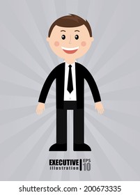 businessman design over gray background vector illustration
