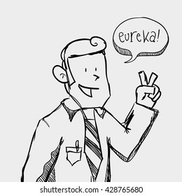 Businessman design. sketch icon. Isolated and flat illustration