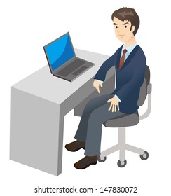 Businessman desk work