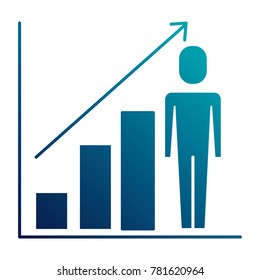 businessman with diagram arrow growth finance