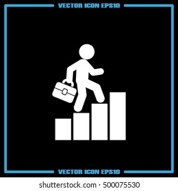 businessman and diagram  icon vector EPS 10, abstract sign business concept flat design,  illustration modern isolated badge for website or app - stock info graphics