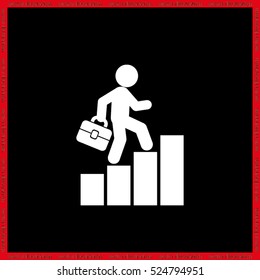 businessman and diagram  icon vector EPS 10, abstract sign business concept flat design,  illustration modern isolated badge for website or app - stock info graphics