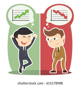 businessman with different achievement