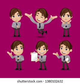 businessman with different poses