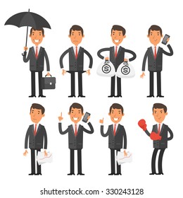 Businessman in different poses