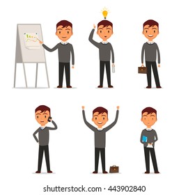 businessman in different poses