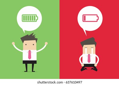 Businessman with different power status. vector