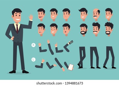 Businessman in different situations in cartoon style