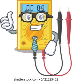 Businessman digital multimeter isolated with the character