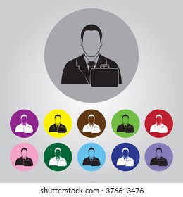 businessman with diplomat vector icon.