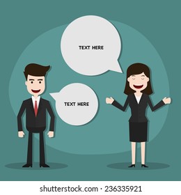 Businessman discussing with bubble talk,Vector EPS10.