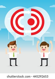 businessman discussion about purpose of project with partnership or customer. connecting people with same target