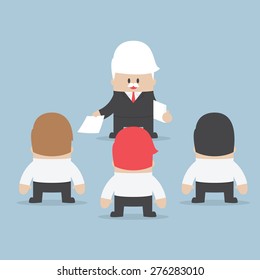 Businessman divide up the work to his employee, Delegation concept, VECTOR, EPS10