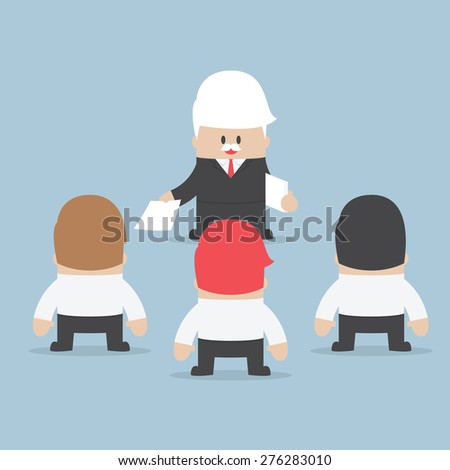 Businessman divide up the work to his employee, Delegation concept, VECTOR, EPS10