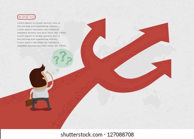 Businessman do not know where to go , eps10 vector format