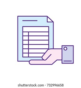 businessman with document information in the palm hand