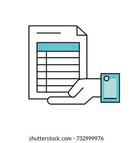 businessman with document information in the palm hand