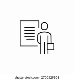 businessman document presentation icon sign vector