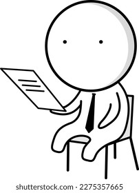 Empresario con documento. Empresario con corbata