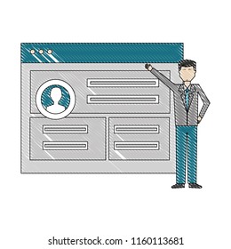 businessman document website information digital