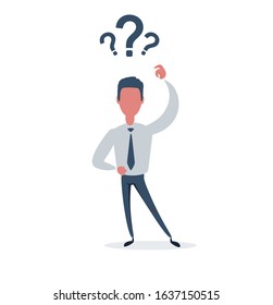 businessman does not know what to do. Business concept. Vector flat design illustration.