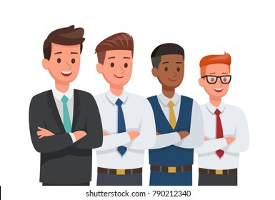 Businessman doing different gestures. Character vector design.