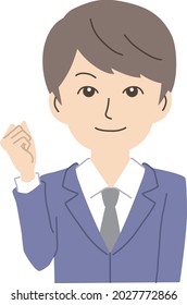 A businessman doing a guts pose