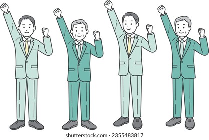 Businessman doing a guts pose