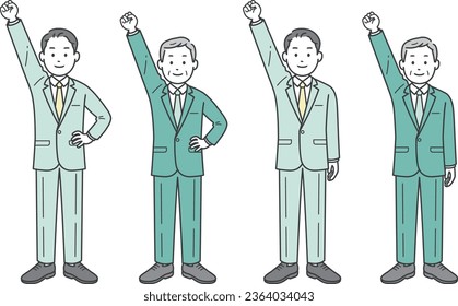 Businessman doing a guts pose