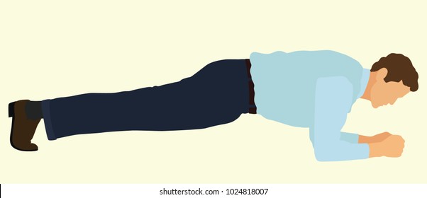 Businessman Doing Planking Exercise