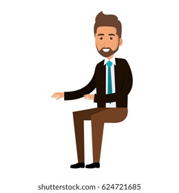 businessman doing seated pose