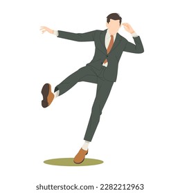 businessman doing unique pose isolated illustration