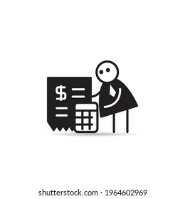 businessman and dollar bill icon vector