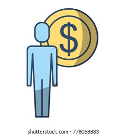 businessman dollar coin money symbol