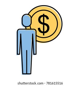 businessman dollar coin money symbol