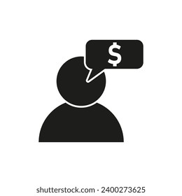 Businessman dollar icon sign. Vector illustration. EPS 10.