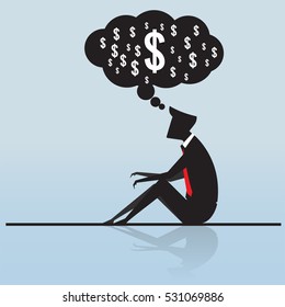 A businessman with dollar sign in Comment Bubble, Businessman silhouette, Business Concept vector 10