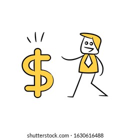 businessman and dollar sign financial concept