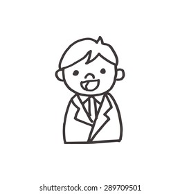 Businessman doodle drawing