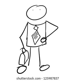 Businessman doodle vector