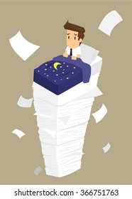 businessman dormant on much more document. vector