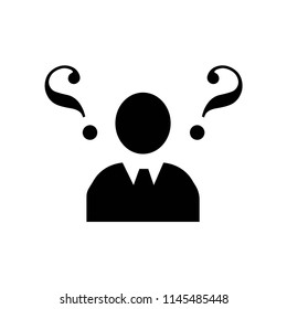 Businessman with doubts icon vector icon. Simple element illustration. Businessman with doubts symbol design. Can be used for web and mobile.