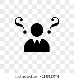 Businessman with doubts vector icon on transparent background, Businessman with doubts icon