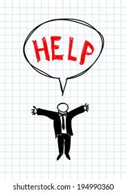 Businessman drawing